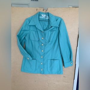 VINTAGE TAILORED JACKET, DUSTY AQUA